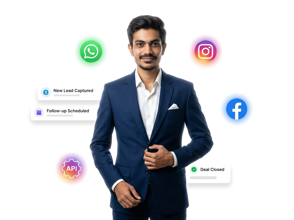 WhatsApp CRM software India dashboard with lead pipeline